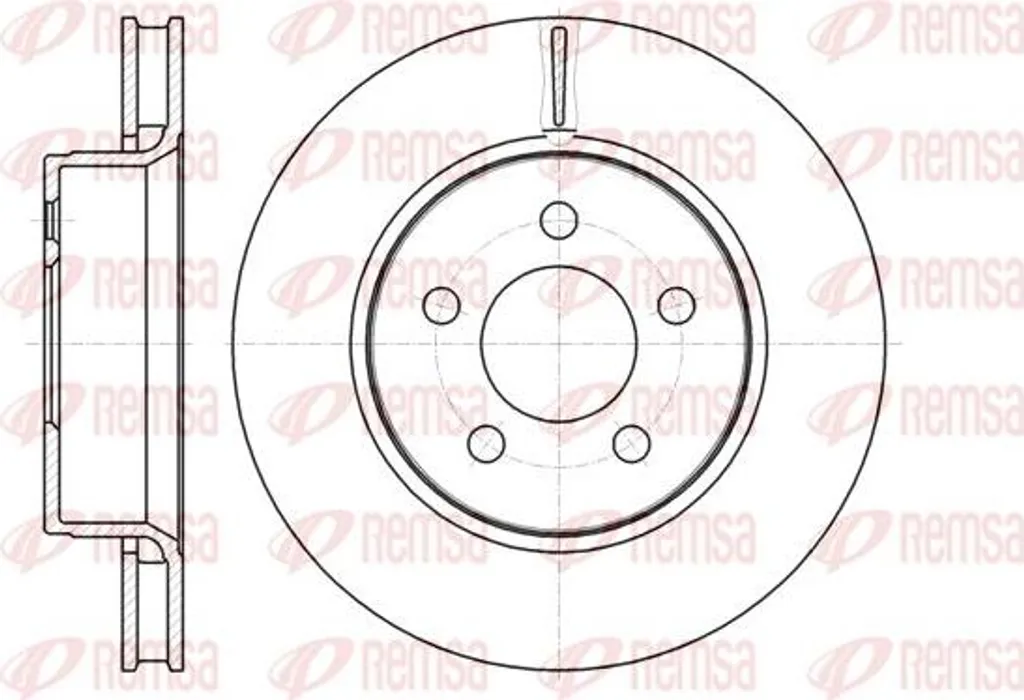 Disque de frein avant ventilé REMSA compatible Jeep Cherokee et Compass