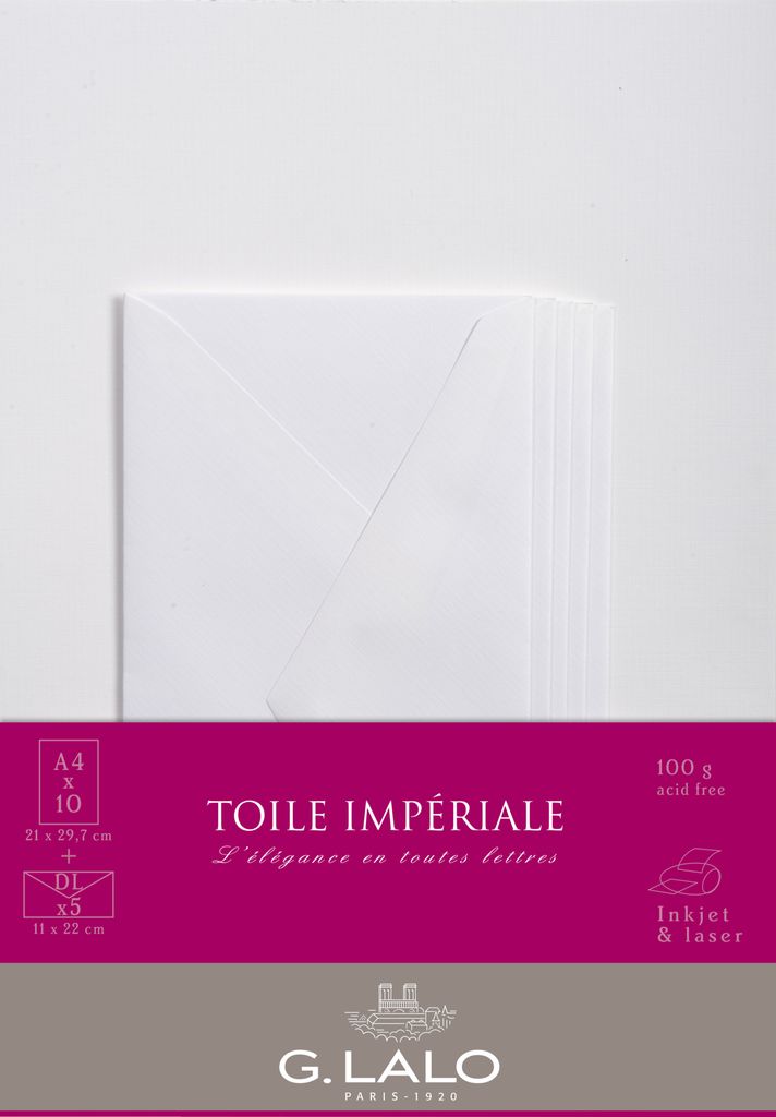 G.Lalo 5x Lalo, Korrespondenzset, 10 Blatt A4 und 5 Umschläge - Weiß 63500L