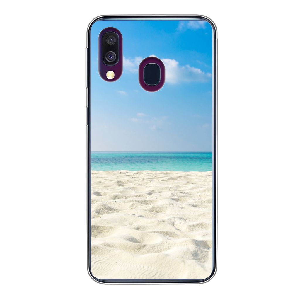 MuchoWow Handyhülle Schutzhülle Hülle für Samsung Galaxy A40 Tropisch - Strand - Meer Silikon Softcase Handy Hülle - Handy-Tasche