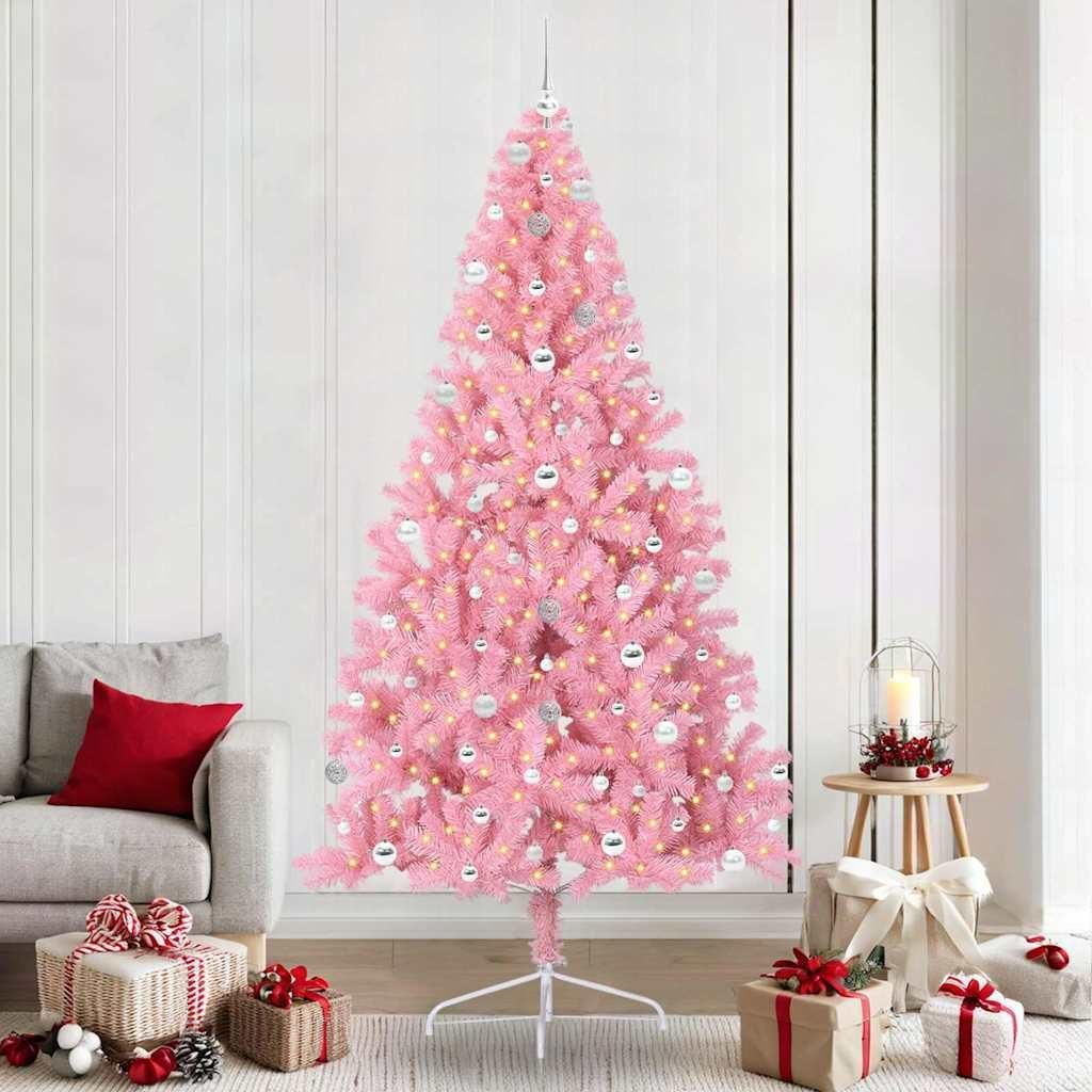 "Schlussverkauf" Künstlicher vorbeleuchteter Weihnachtsbaum(1 pc) - Kunstbaum/Tannenbaum - Rosa 240 cm PVC C7836