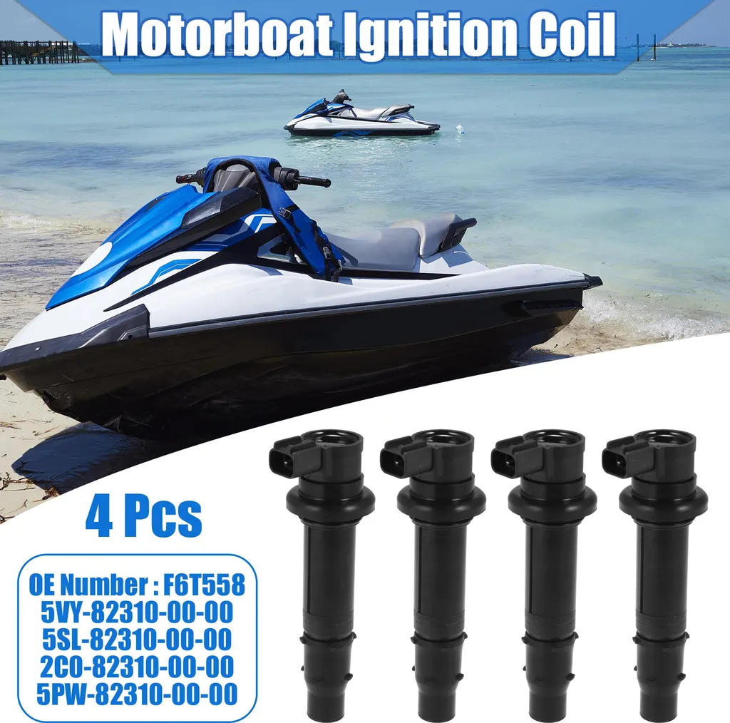 4 Pcs Bobines d'Allumage Moteur Bateau 5vy-82310-00-00 5sl-82310-00-00