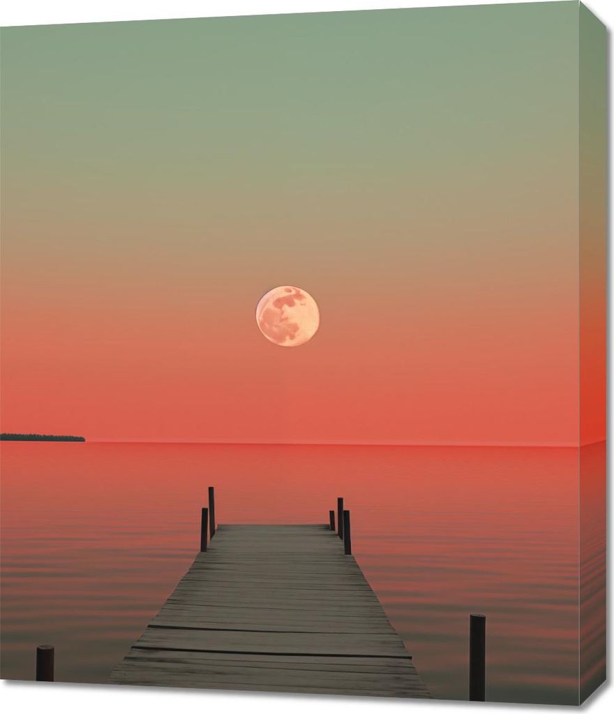 Bild 60x70cm Mond über Wasser