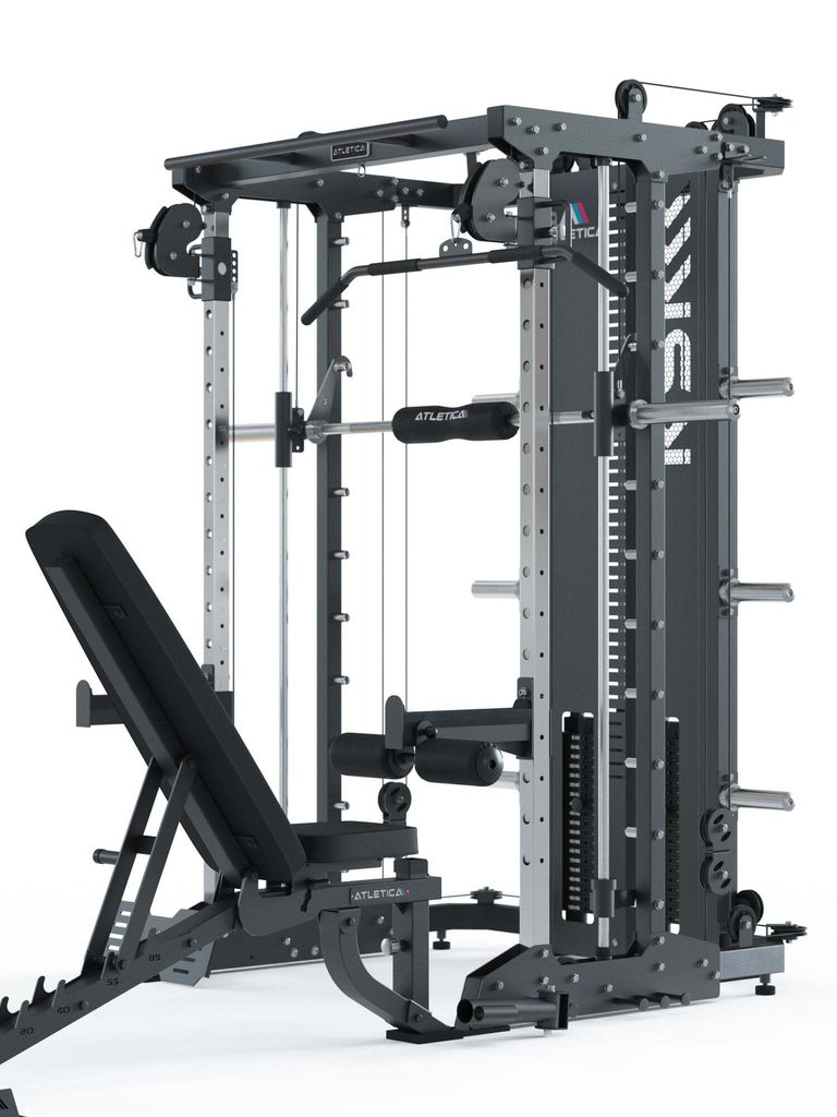ATLETICA KSK Multipresse Set | RELOADED | Set aus KSK Multipresse mit Weight Stack & B2 Hantelbank mit Optionen für Arm- und Beintraining