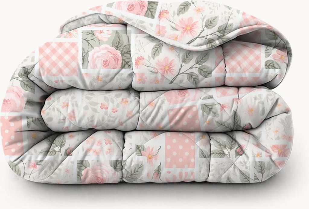 HappyBed - 240x220 cm - Waschbare Bettdecke ohne Bezug - Bedruckte Bettdecke ohne Bezug - Bettwäsche - Pinkpatch