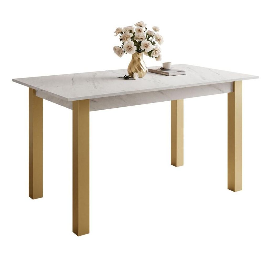 Ausziehbarer Tisch ARTON GOLD 140 cm, Marmor Levanto