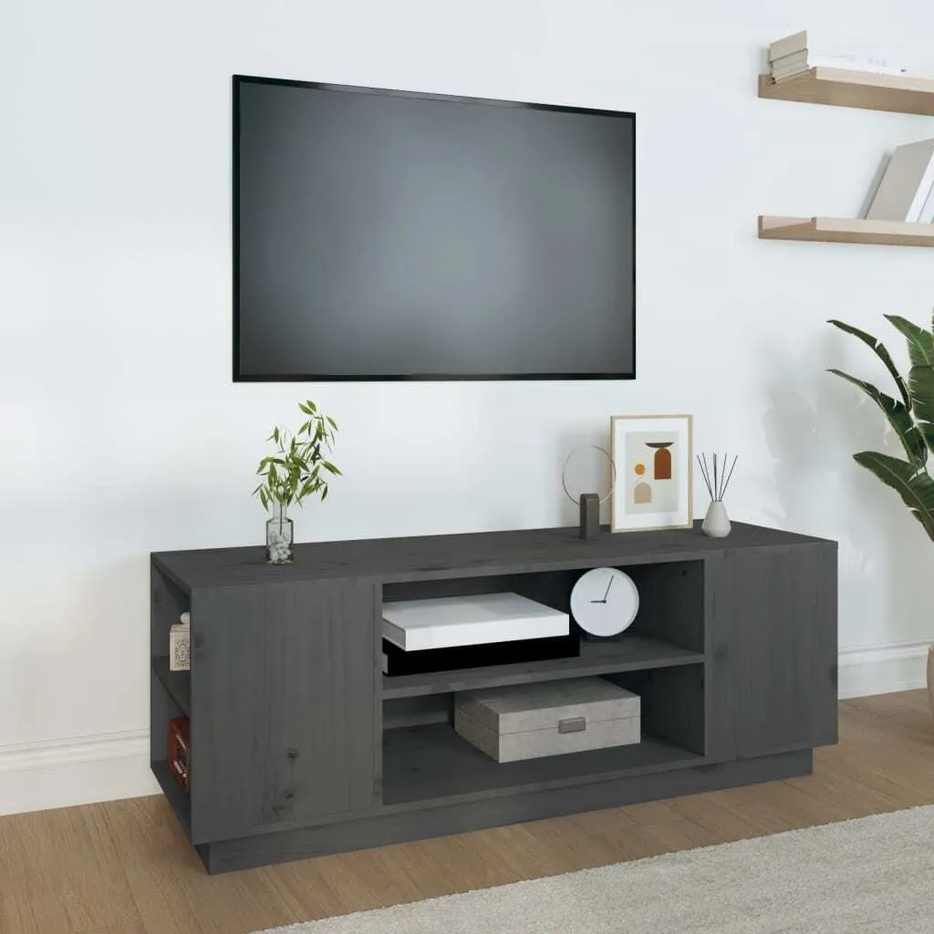 Mobiletto TV Grigio in Pino Massiccio 110cm Maison Exclusive