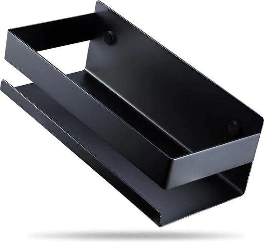 Étagère de salle de bain noire en acier inoxydable sans perçage 50cm