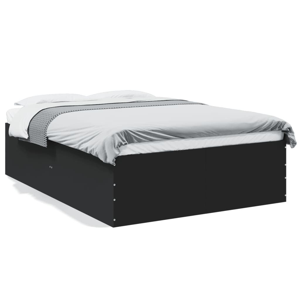 vidaXL Bettgestell Schwarz 120x190 cm Holzwerkstoff Produktbild 
