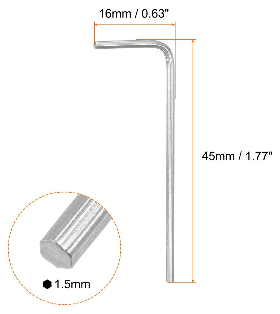 10PCS Innensechskantschlš¹ssel 1,5 mm L-f?rmige metrische Sechskantschlš¹ssel aus Chrom-Vanadium-Stahl, Reparaturwerkzeug fš¹r Heimreparature...