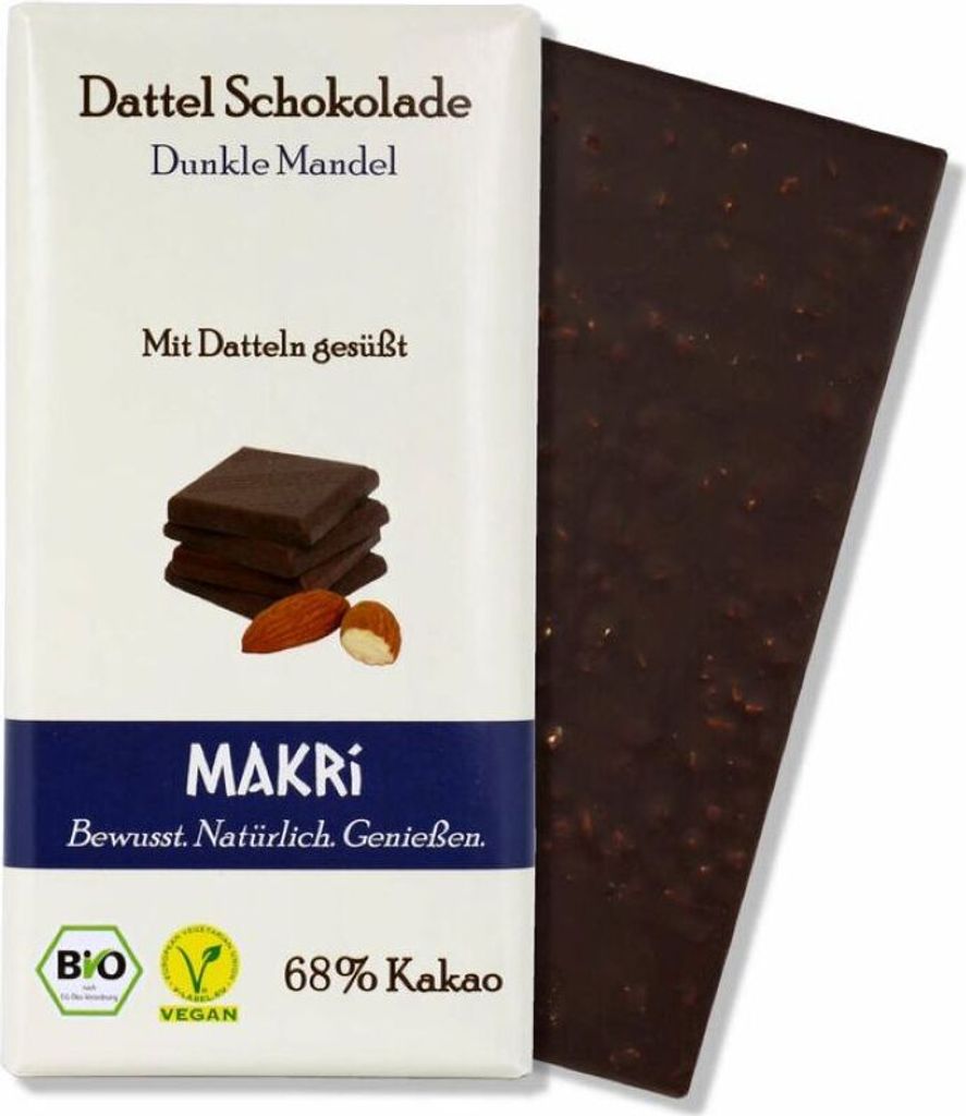 Dattel Schokolade - Dunkle Mandel 68%  85g Produktbild 