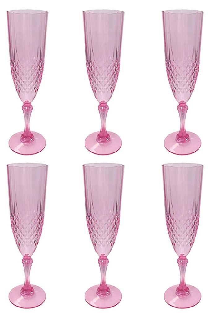 Champagnerflöten aus Kunststoff, transparente Weingläser, Produktbild 