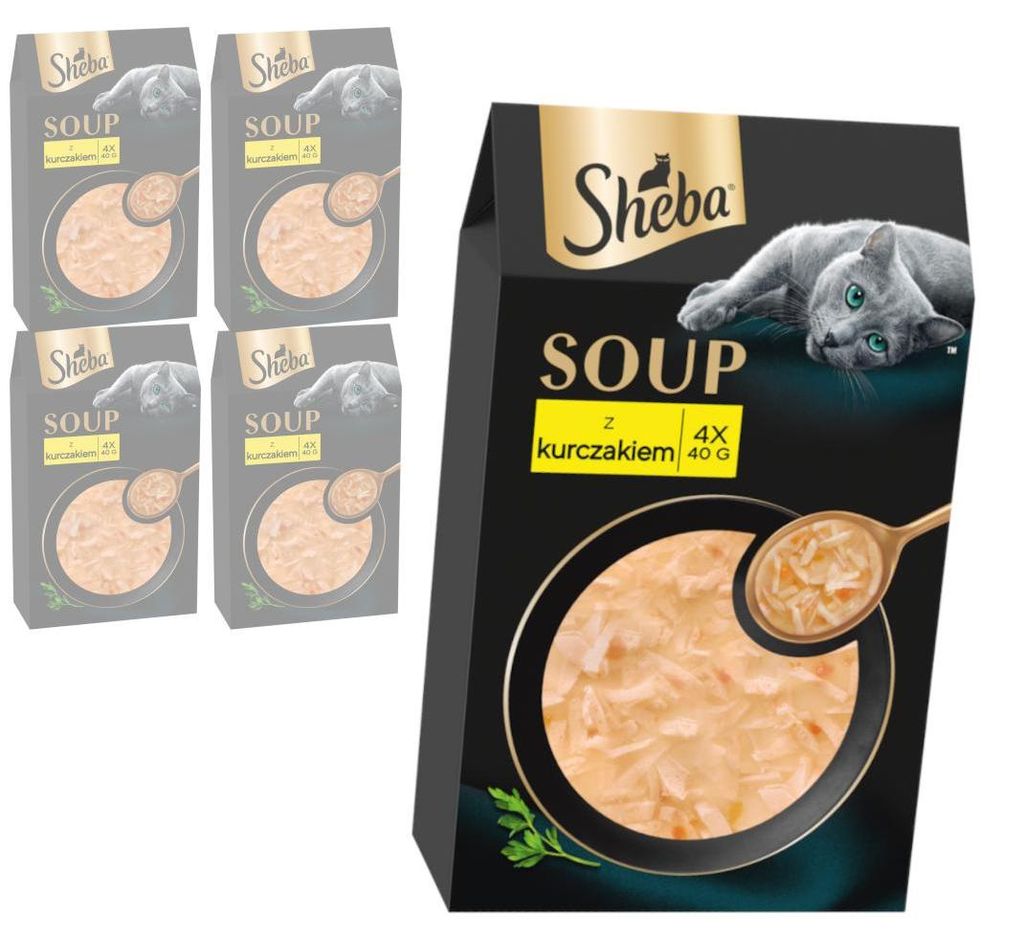 Sheba Soup z Kurczakiem 20x40g Mokra Karma w Sosie Zupka Zdjęcie produktu 