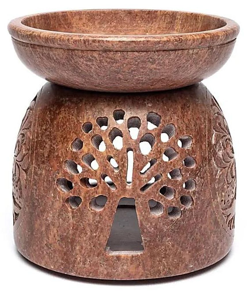 Ölbrenner Lebensbaum Speckstein - 11x10 cm