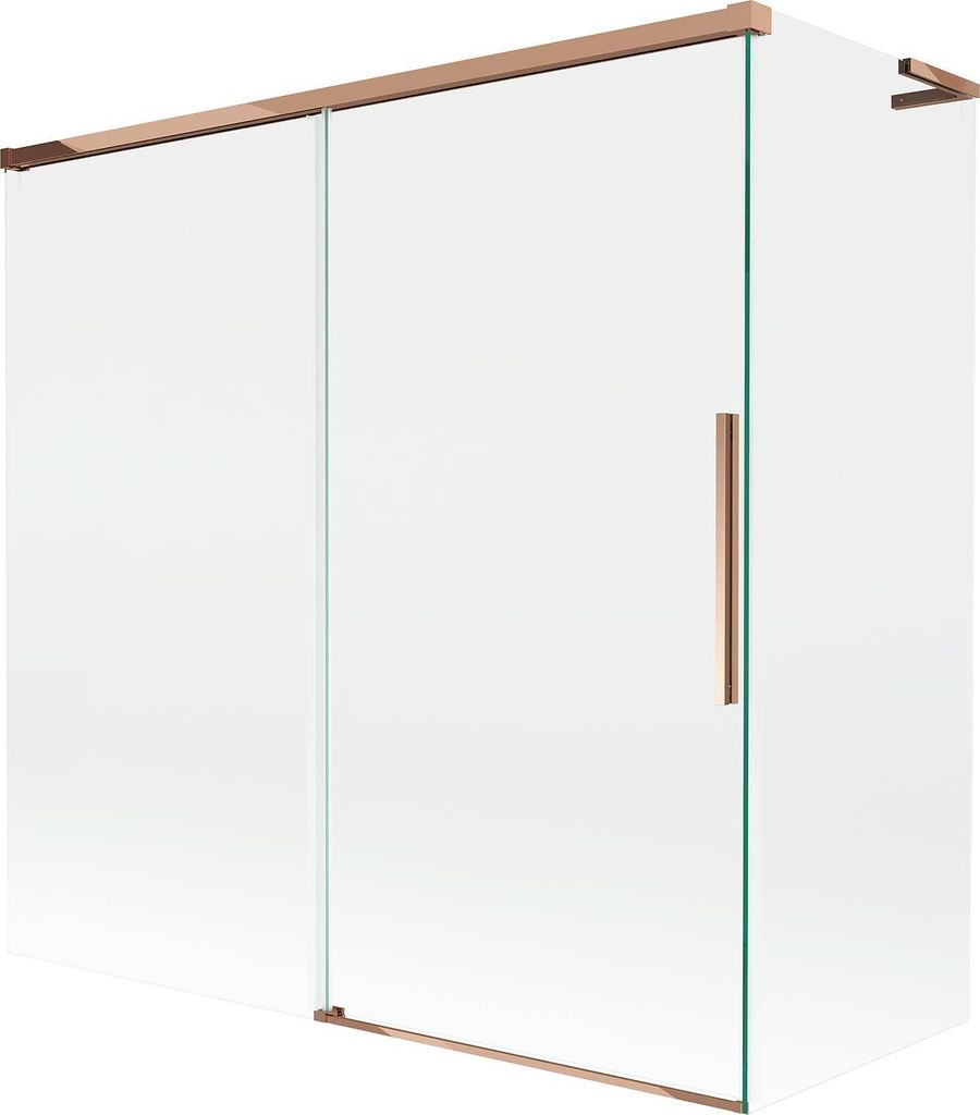 Mexen Rox L Badewannen-Faltwand 2-flügelig, verschiebbar 160 + 70 x 150 cm, transparent, Roségold - 8C9L-160-070-60-00