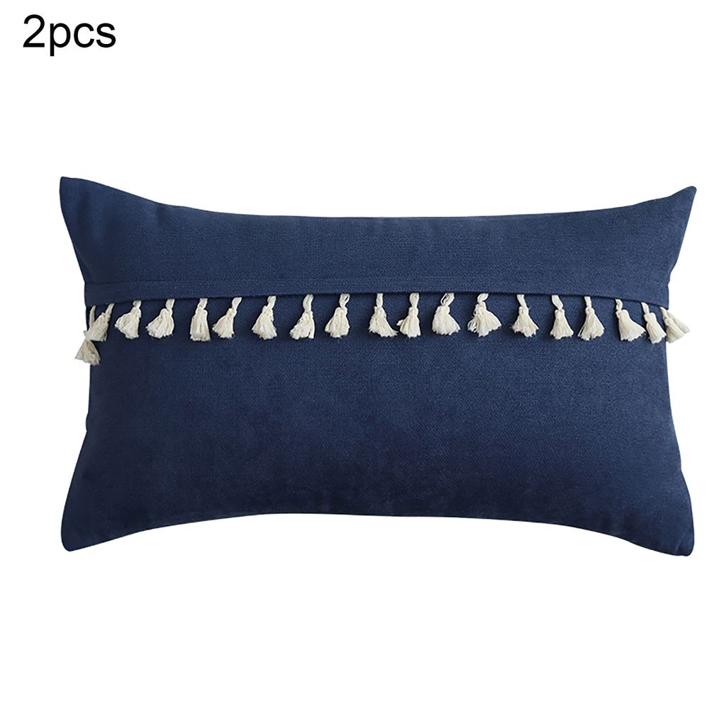 2pcs Kissenbedeckung Atmungsaktives weiches Polyester -Stretch -Kissen -Kissen -Kissenabdeckung für Zuhause-Marineblauer Fisch ,Größen:30*50cm