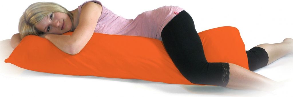 Bezug Seitenschläferkissen 40x120 | 40x140 | 40x160 | 40x200 : Farbe - Orange, Größe - 40x140-145 cm