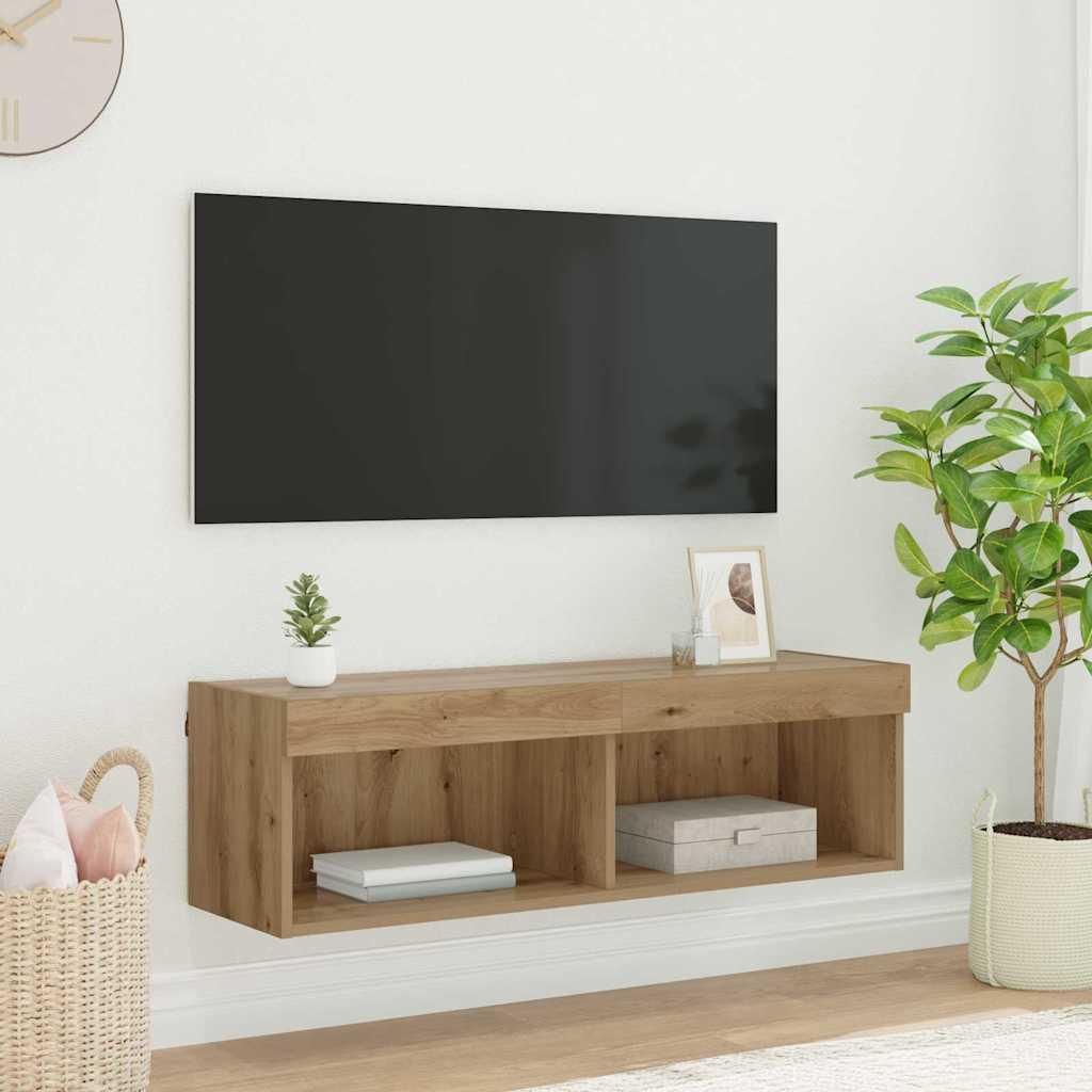 "Schlussverkauf" TV-Wandschrank moderne - Wand Hängeboard - für das Wohnzimmer - Panama Artisan-Eiche 100x30x30 cm C14655