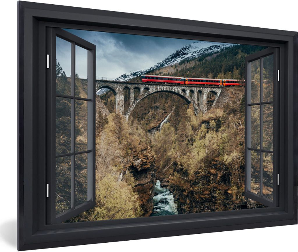 MuchoWow® MuchoWow® Gerahmtes Poster Aussicht - Berg - Zug Produktbild 