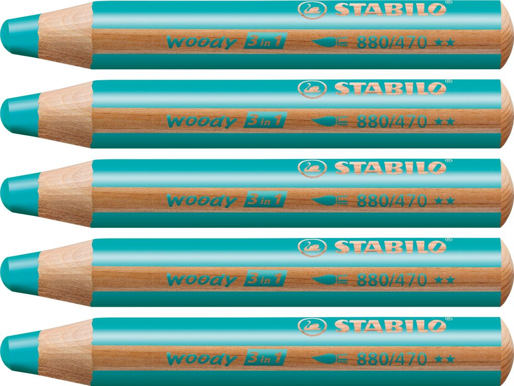 Stabilo - farbiger Bleistift 880 Woody 3 in 1 Turquois | 5 Produktbild 
