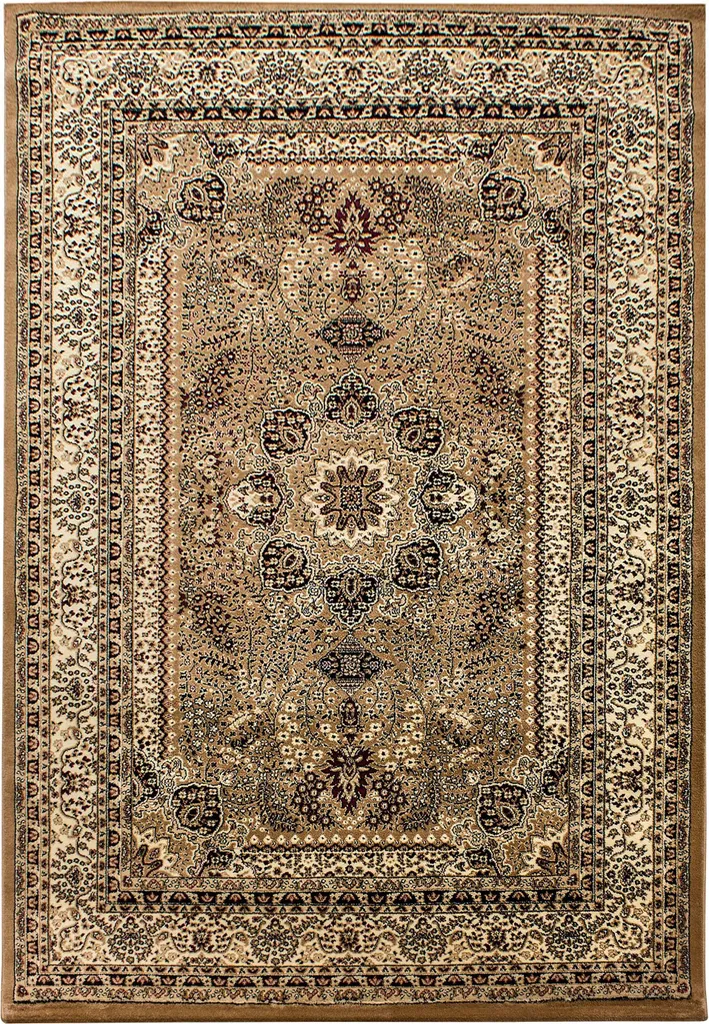 Tapis Déco Vintage 120x170 cm Beige pour Salon et Chambre Classique