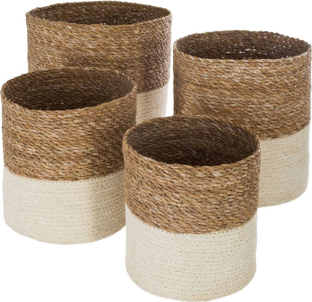 Set aus 4 körben jute weiß - Atmosphera créateur d'intérieur