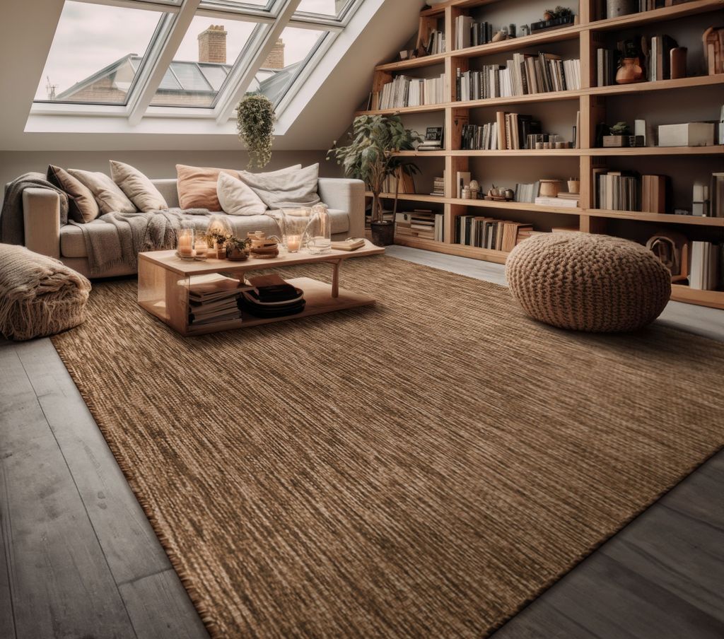 In- & Outdoor Teppich Flachgewebe einfarbig modern wetterfest für Terrasse Küche Grösse 150 cm Quadrat