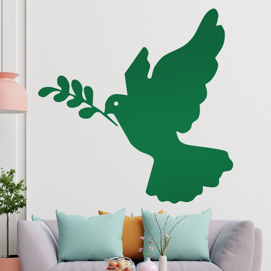 KIWISTAR Friedenstaube - Vogel Weiß Peace Waffenruhe Partnerschaft Wandtattoo in 6 Größen - Wandaufkleber Wall Sticker - Dekoration, Küche, Woh...