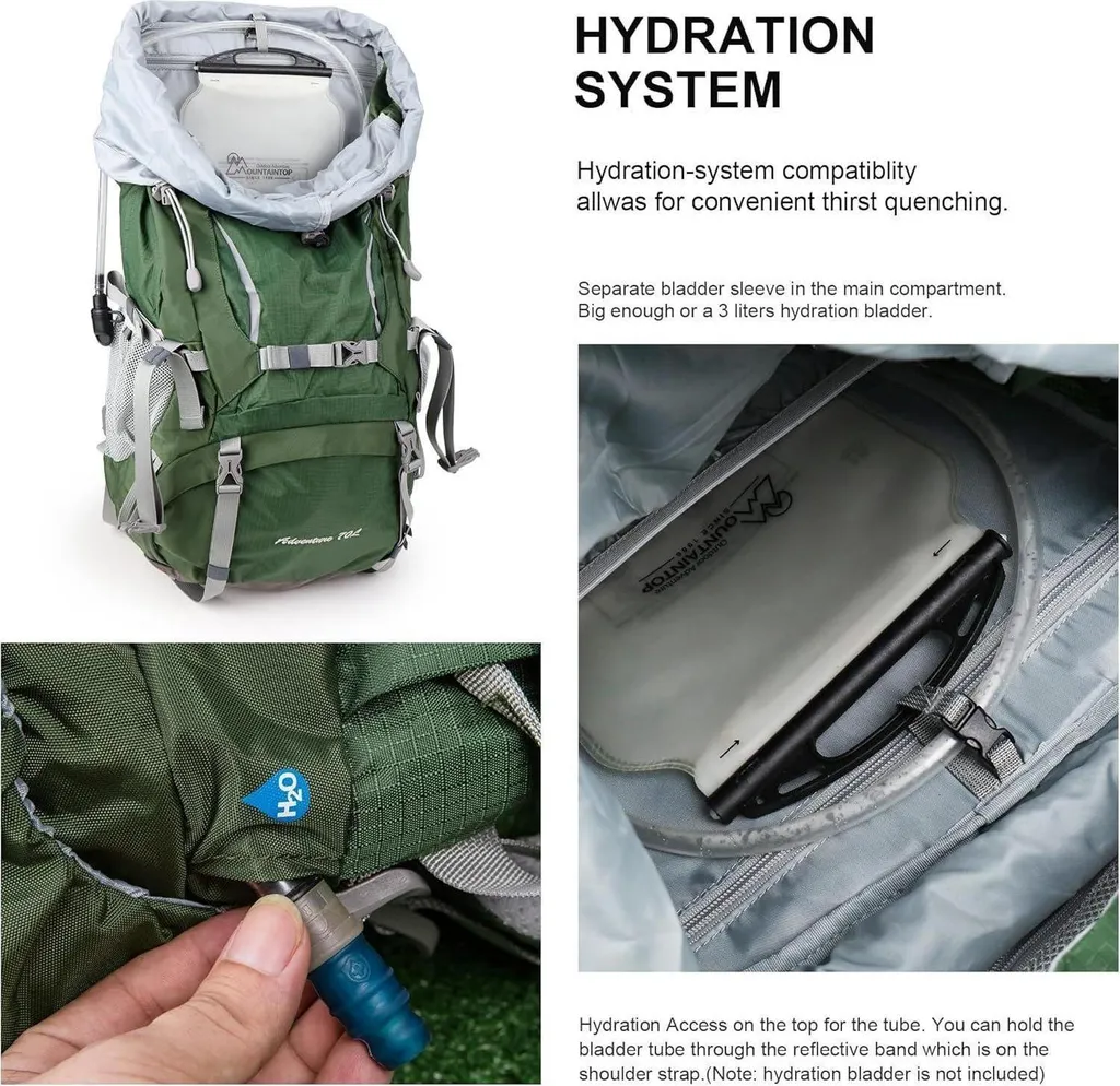 Sac à dos de randonnée 70L polyvalent pour le trekking et camping - 5