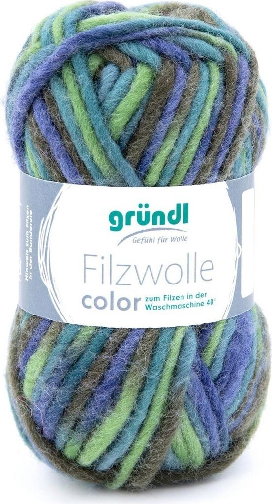 A ball of colorful yarn with a label.