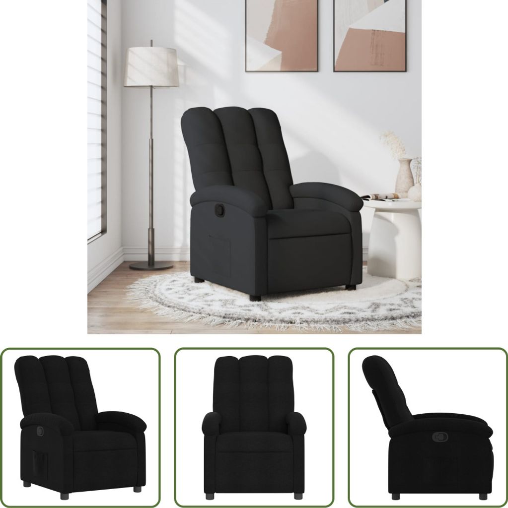 The Living Store Relaxsessel Schwarz Stoff