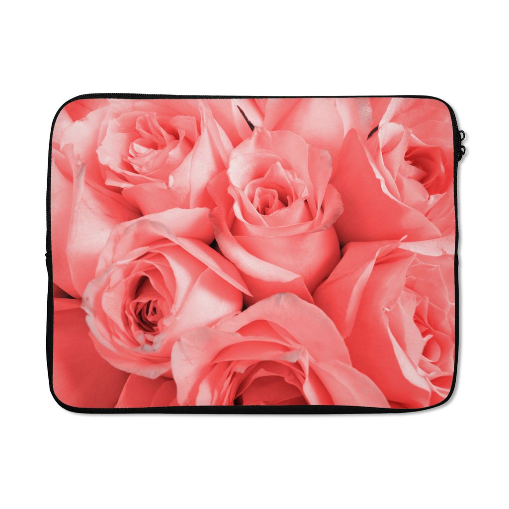 MuchoWow Laptop Hülle 15 Zoll Pastellrosa Rosen Laptoptasche - Laptoptasche - Sleeve - Rundum-Schutz