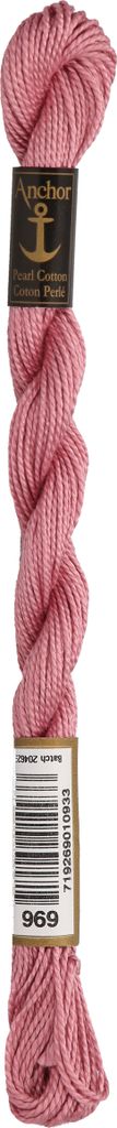 Anchor Perlgarn Stärke 5 4585000-00969 altrosa Stickgarn, 100 % Baumwolle, 5g Strängchen