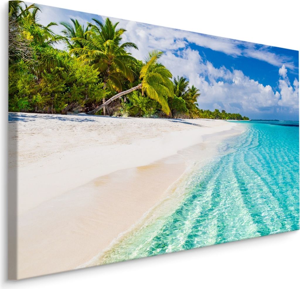 Fabelhafte Canvas LEINWAND BILDER 90x60 cm XXL Kunstdruck Strand Meer Palmen Exotisch