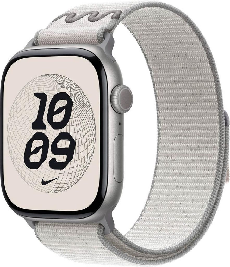 Apple Nike Sport Loop Band Grau Nylon, Recyceltes Polyester, Elasthan