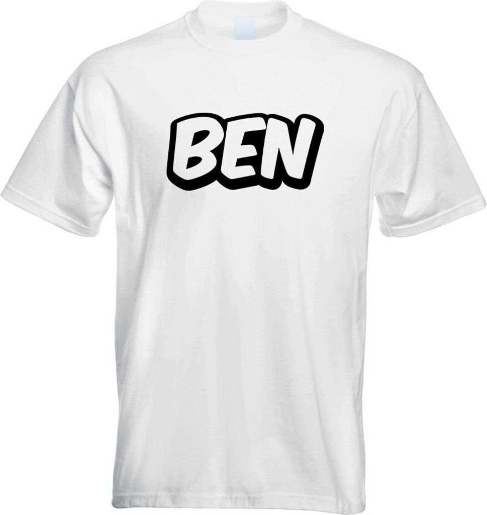 Kiwistar - T-Shirt - Weiss - Ben Vorname Jungen Motiv Bedruckt Funshirt Design Print - mit Motiv Bedruckt - Funshirt Design - Sport - Freizeit - He...