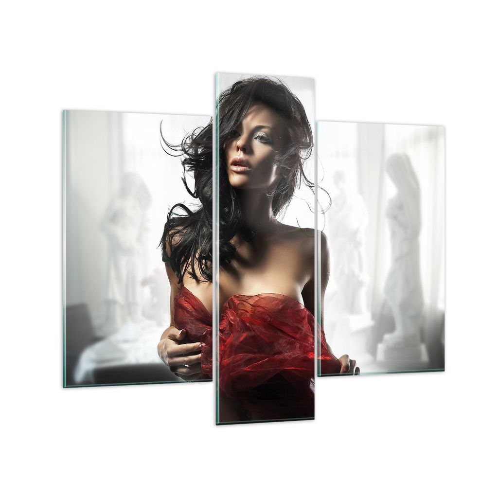 Bilder auf glas - Schönheit Körper Kleid Eleganz - 95x80cm - Glasbilder - Wandbilder - Kunstdruck - zum Aufhängen bereit - Wanddekoration aus Gl...