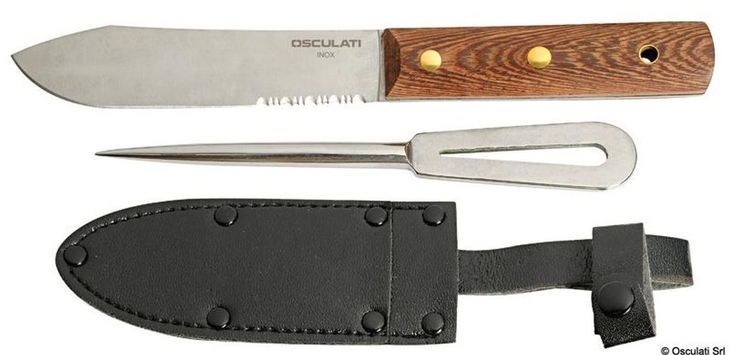 Messer + Fid in einer Ledertasche von Osculati 10.285.20