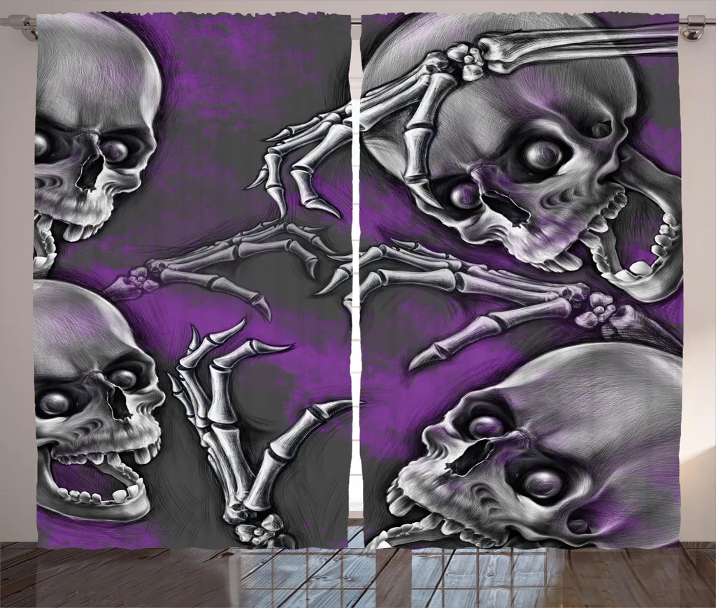 Rideaux Occultants Squelette 280x225 cm pour Cacher un Vis-à-vis Gênant