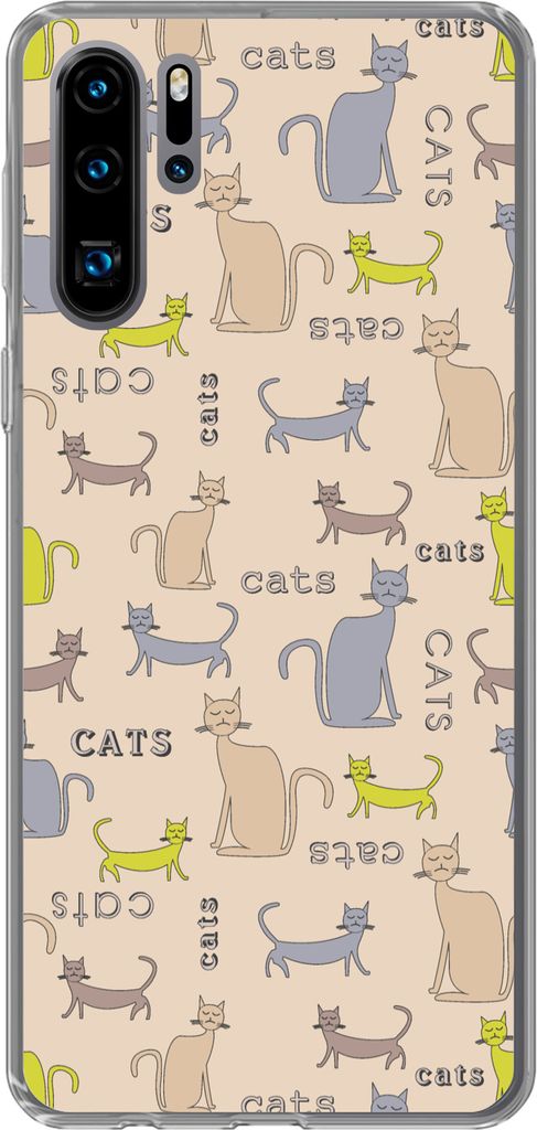 MuchoWow Handyhülle Schutzhülle Hülle für Telefoonhoesje Huawei P30 Pro Muster - Katze - Zitat - Jungen - Mädchen - Kinder - Kind Silikon So...