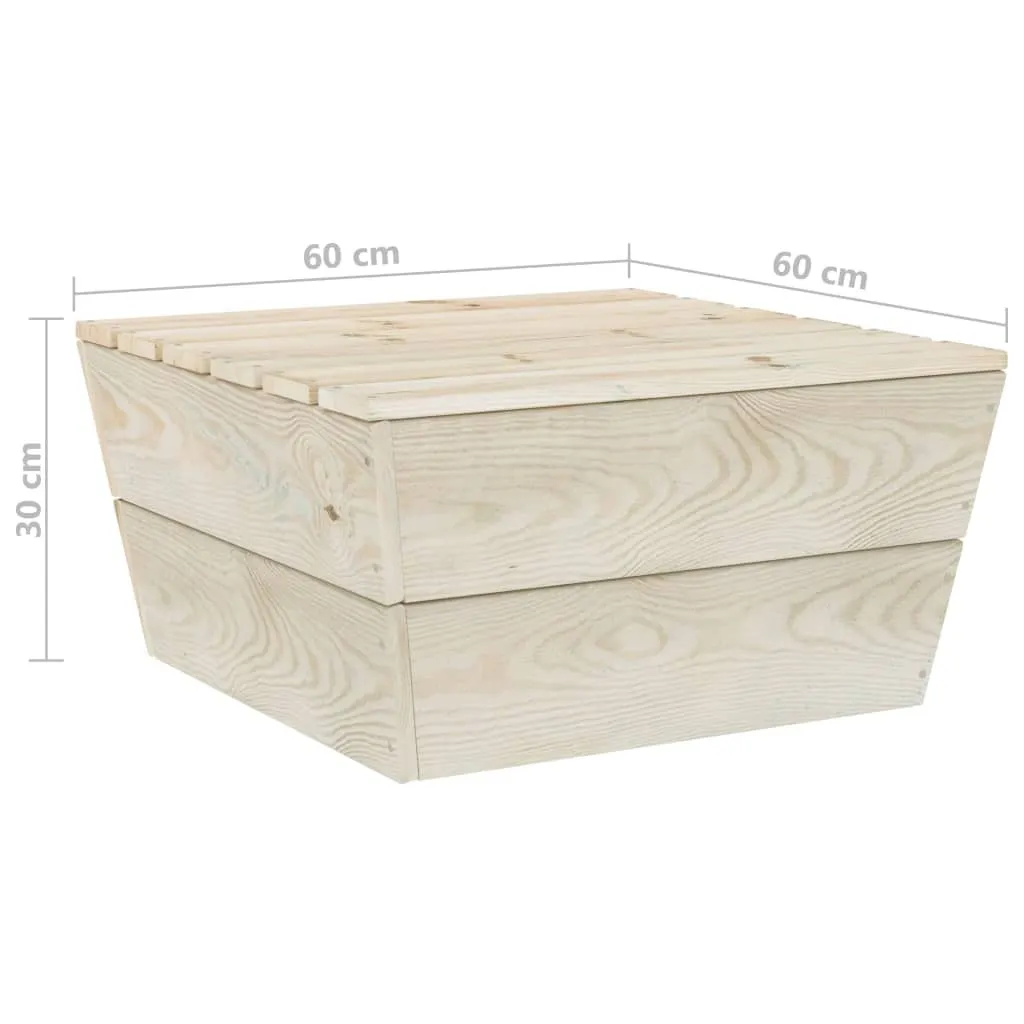 Tavolini Bassi da Esterno in Abete 60x60x30 cm - Set 2 Pezzi Legno Trattato - 8