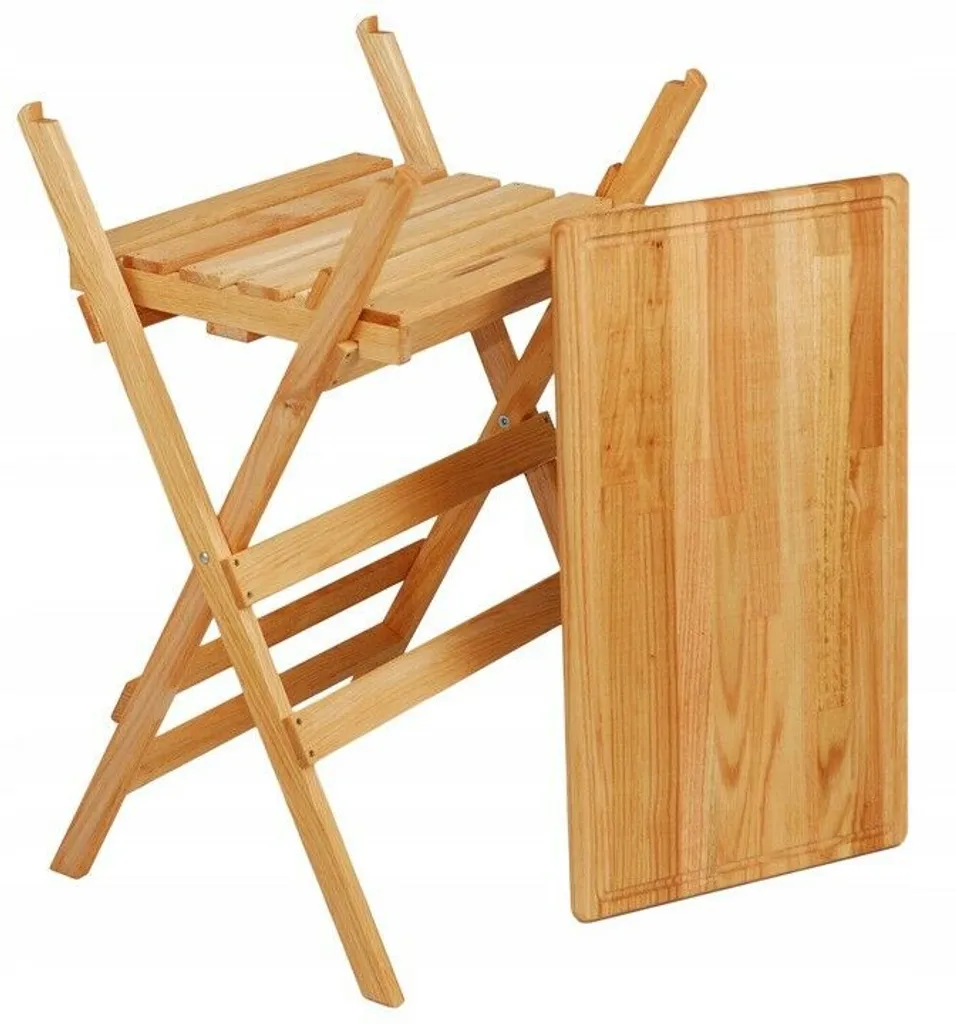 Table d'appoint pliable bois chêne 70x80,5cm gain de place terrasse
