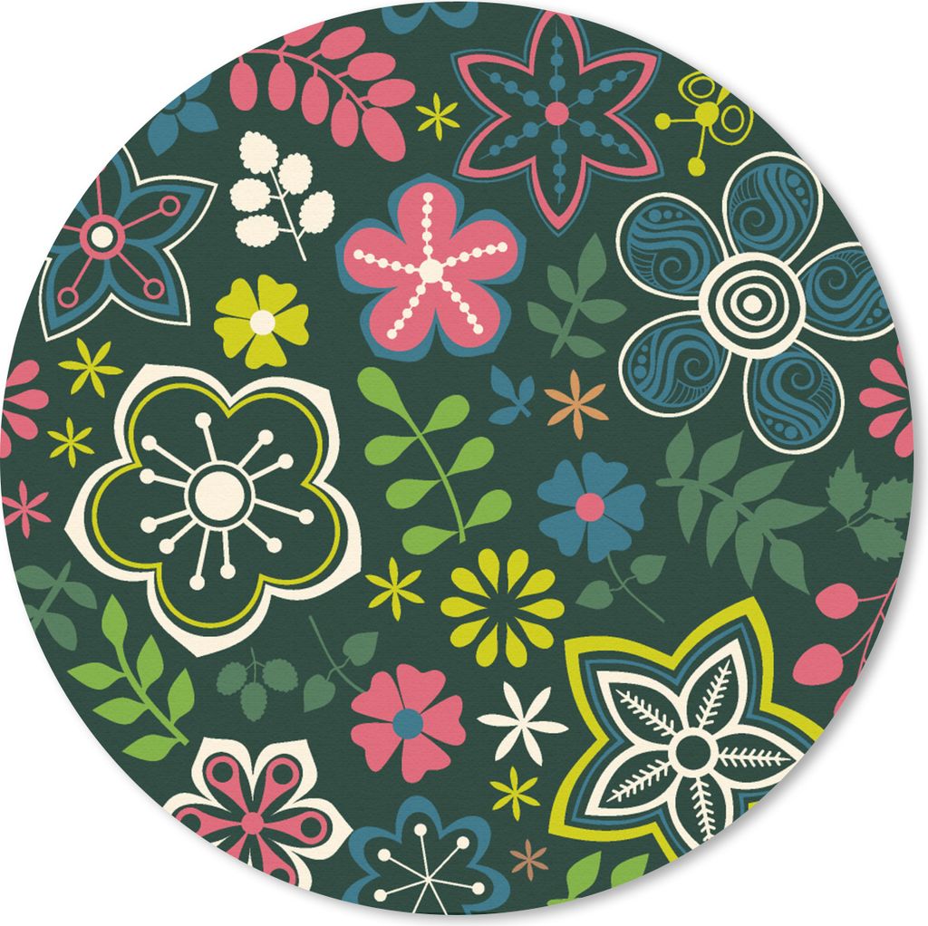 MuchoWow Mauspad Mousepad Blätter - Muster - Blumen 50x50 cm - Mousepads - Maus Mat - Pad - Mausunterlage - Vinyl