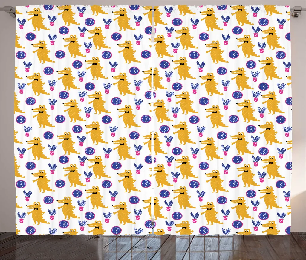 Rideau pour Baie Vitrée Salon Style Rustique Violet, Largeur 280 x 225 cm