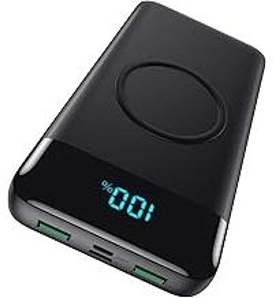Wireless Powerbank 25W PD3.0+QC4.0, 15W Wireless Charger 26,800mAh Powerbank 4 Outputs USB C Externer Akku mit LCD Display Kompatibel mit iPhone Hu...