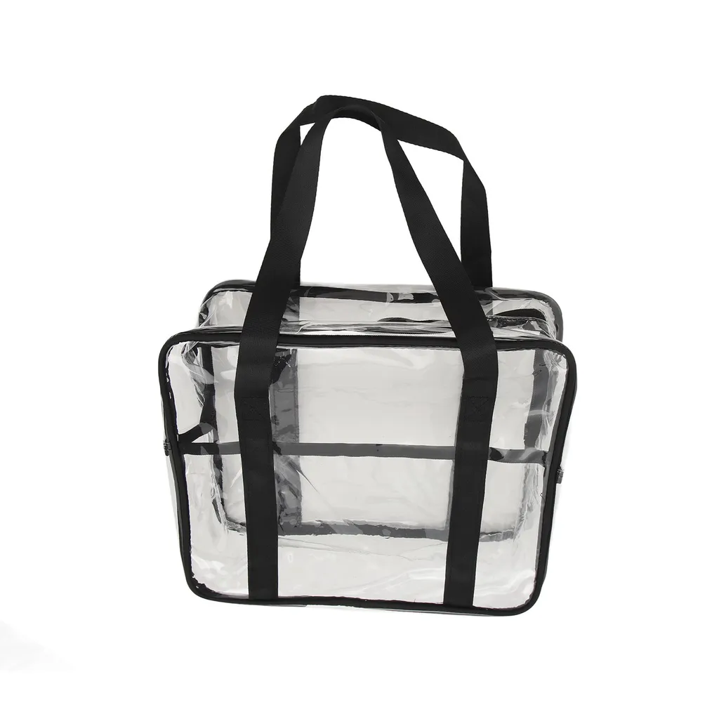 Borsa da piscina, borsa da spiaggia trasparente in PVC, borsa impermeabile per piscina, grande capacità e portatile, con cerniera e cinghia, custodia multifunzionale per spiaggia, piscina, spa e