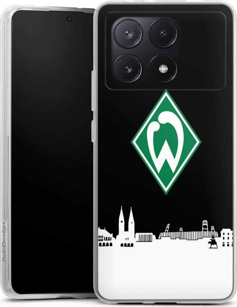 DeinDesign Handyhülle für Xiaomi Poco X6 Pro Silikon Hülle Case Smartphone Schutzhülle Offizielles Lizenzprodukt SV Werder Bremen Skyline