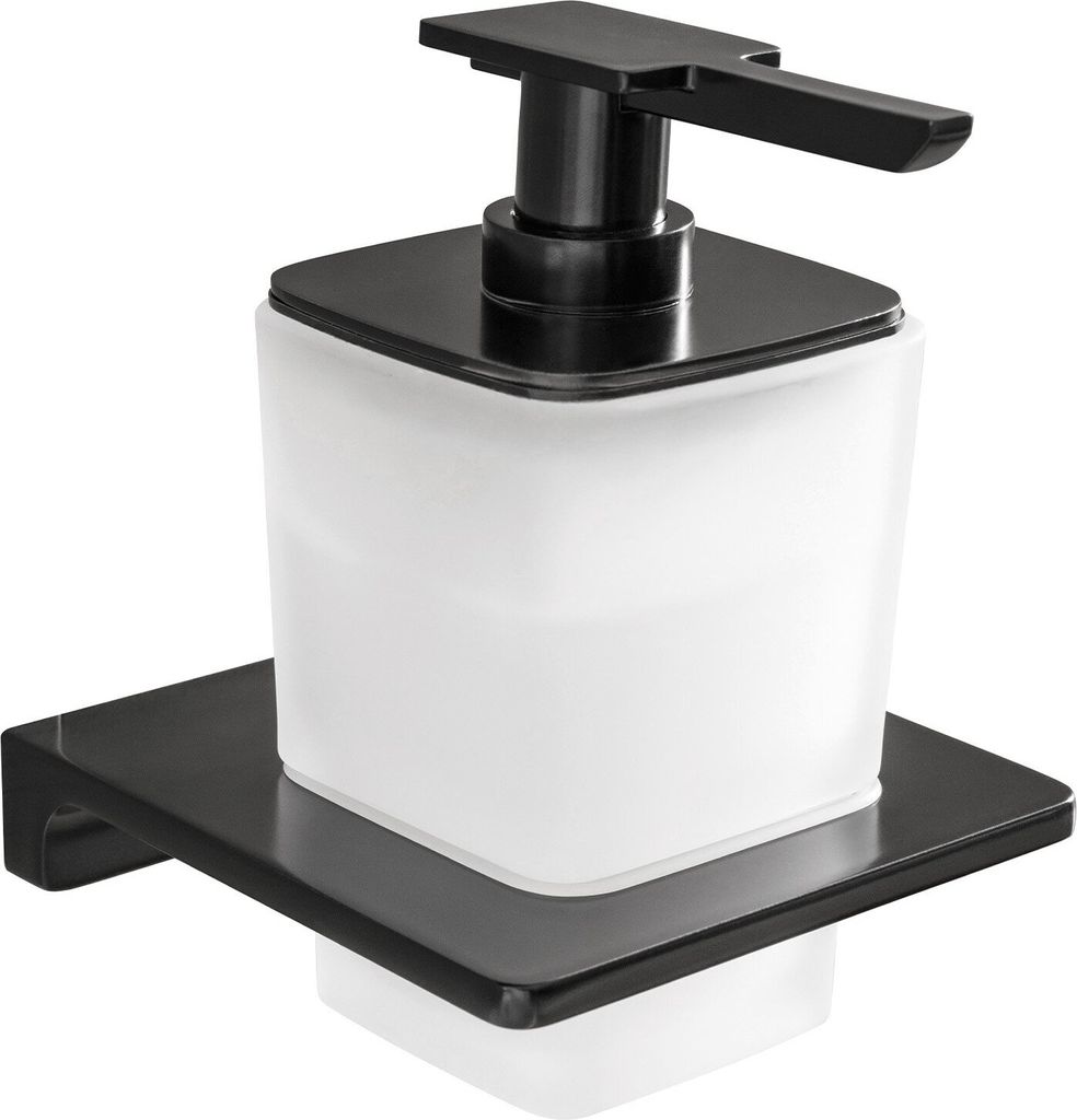 BadeDu SIRIUS Seifenspender mit Halter schwarz matt