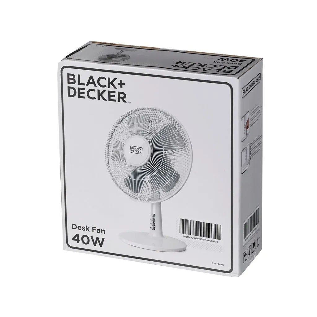 Ventilateur pour Chambre et Salon Black & Decker BXEFD40E Blanc 40cm