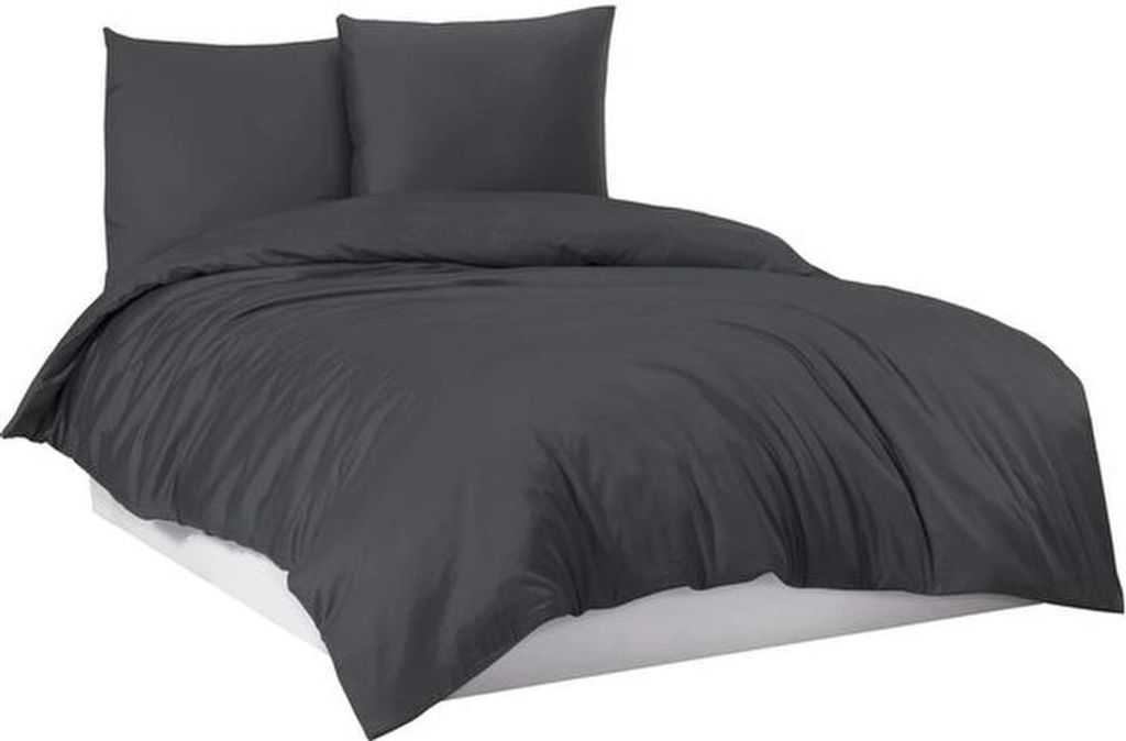 Unyqoos Bettwäsche-Set Anthrazit 135x200 cm 100% Baumwolle Luxus-Schlafkomfort