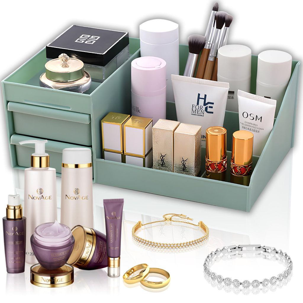 Organizér na make-up, organizér na kozmetiku s 2 zásuvkami Obrázok produktu 